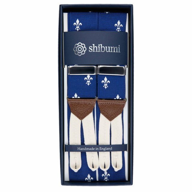 Barathea Braces - Royal Blue - Fleur-de-Lys