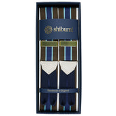 Barathea Braces - Brown / Navy / Cyan