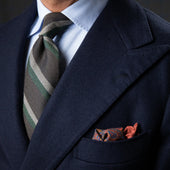 Japanese Striped Wool Bespoke Tie