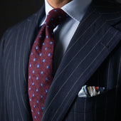 Floral Shantung Silk Tie Hand Rolled