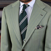 Double Bar Shantung Grenadine Tie Hand Rolled