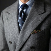 Animal Motif Wool Silk Pocket Square 33x33cm