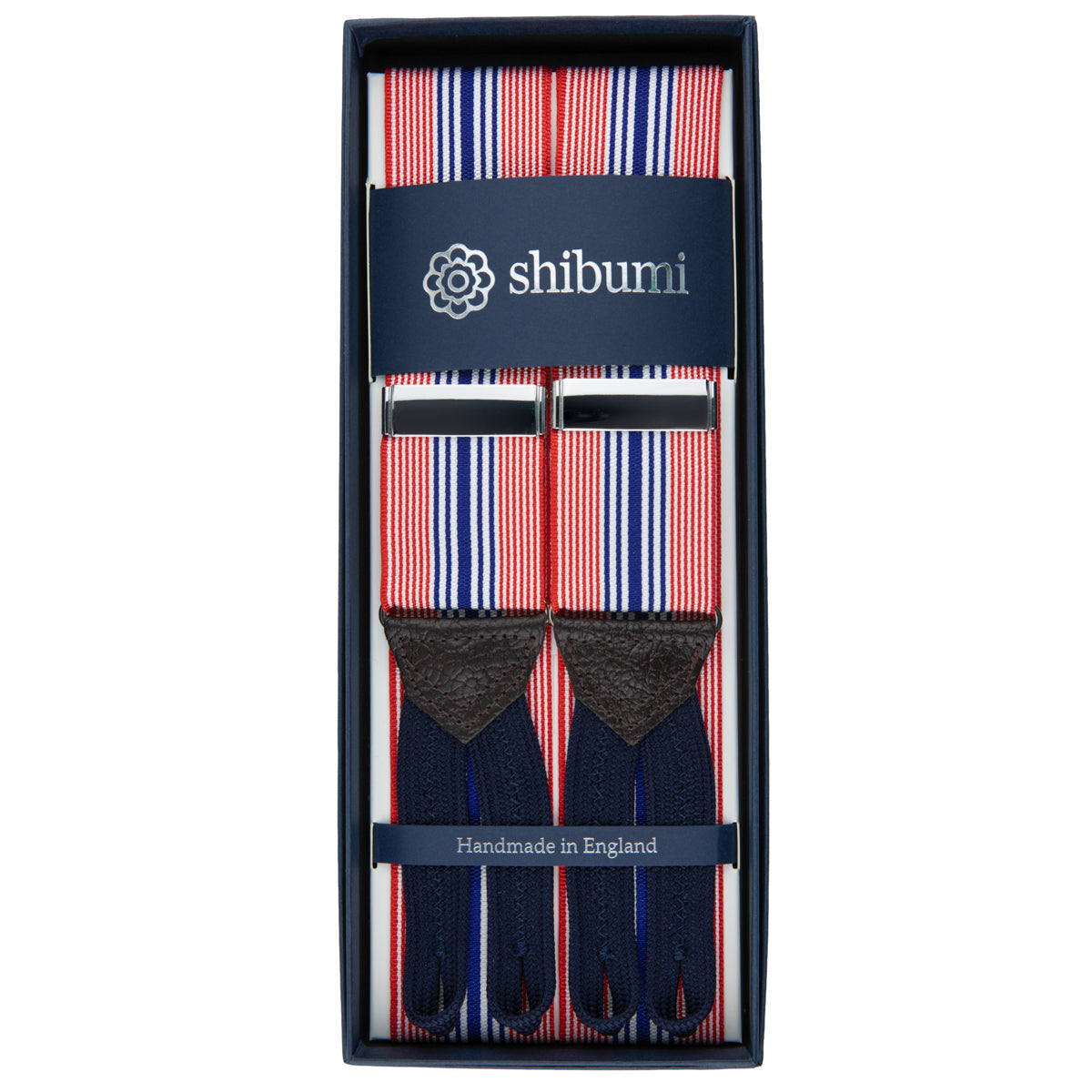 Barathea Braces Red White