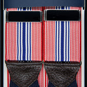 Barathea Braces Red White