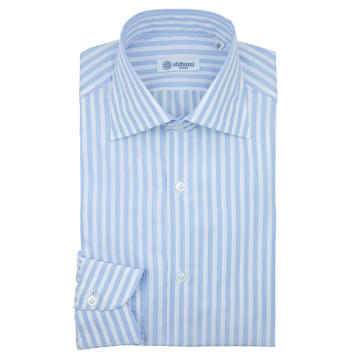 Poplin Semi Spread Shirt Ticking Stripe