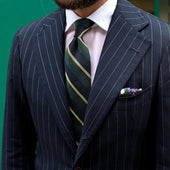 Striped Grenadine Garza Fina Silk Tie Forest