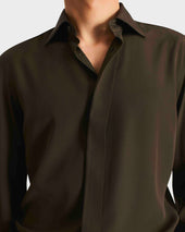 Chemise Col Classique En Cr Pe De Soie