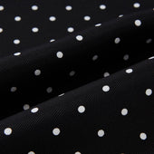 And White Spotted Silk Scarf With Fringes