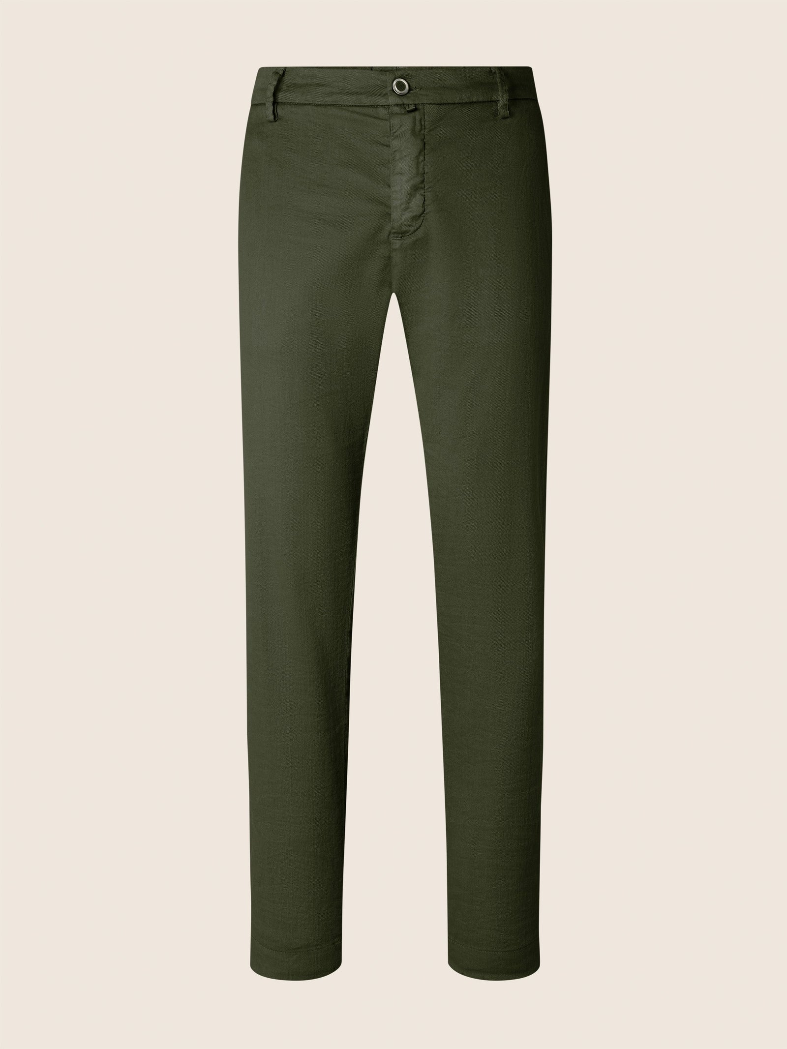 Gray Pants In Cotton And Linen Gabardine Stretch