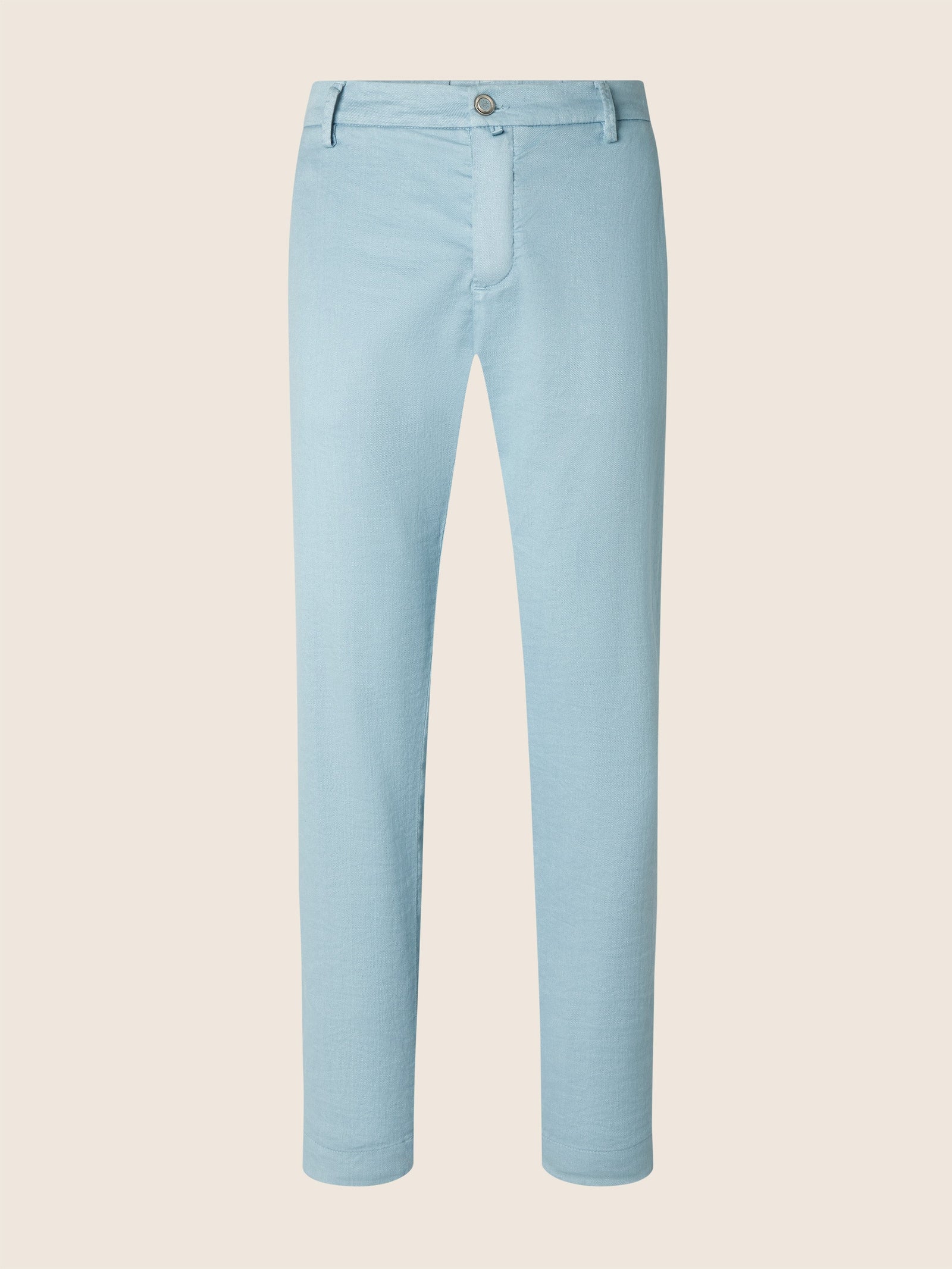 Gray Cotton And Linen Stretch Gabardine Pants