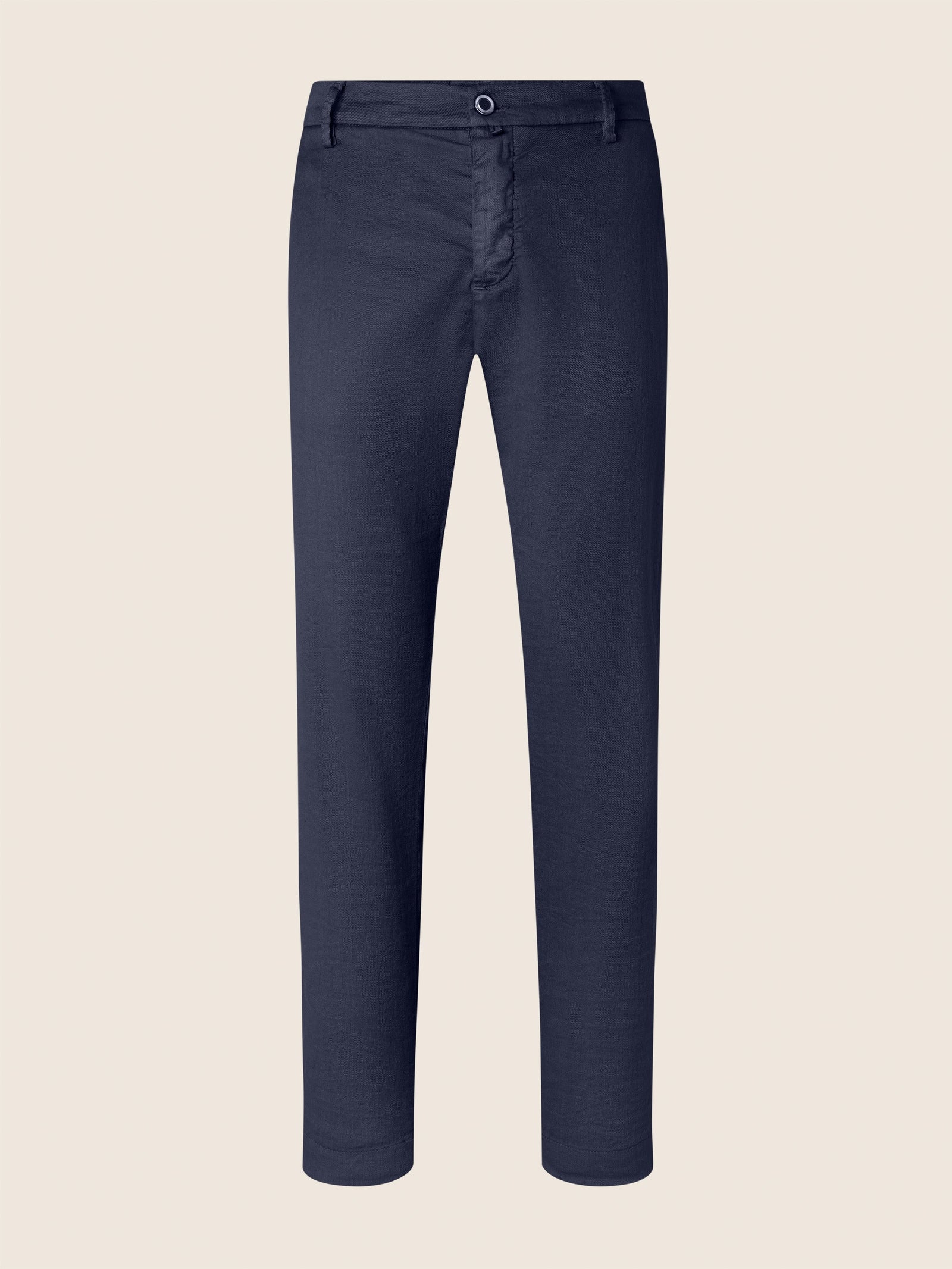 Gray Pants In Cotton And Linen Stretch Gabardine