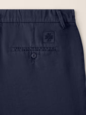 Gray Pants In Cotton And Linen Stretch Gabardine