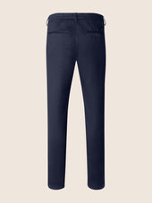 Gray Pants In Cotton And Linen Stretch Gabardine