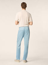 Gray Cotton And Linen Stretch Gabardine Pants