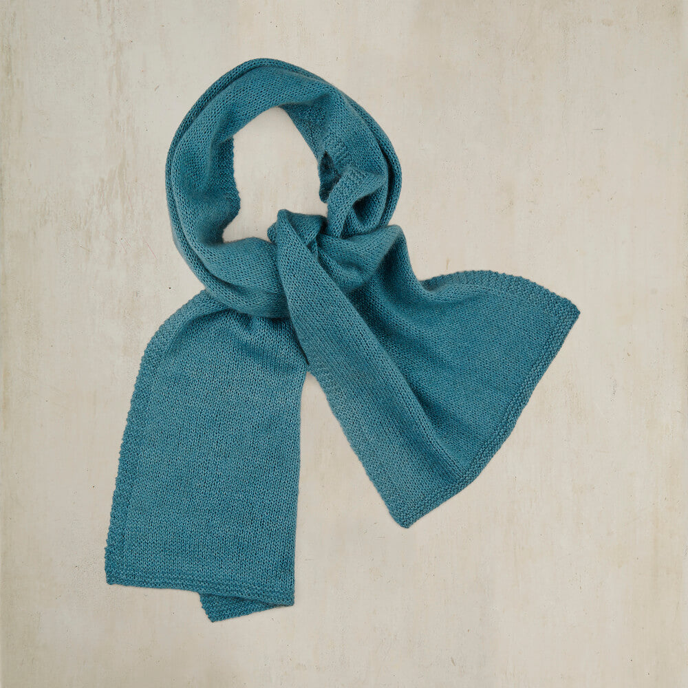 Muskox Knitted Scarf In Aqua Blue