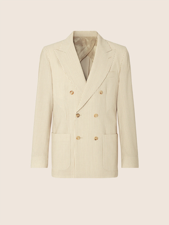 Blazer in Wool Seersucker