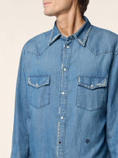 Western Shirt In Cotton Linen