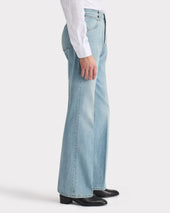 Jean Vas En Denim De Coton Bleu D Lav