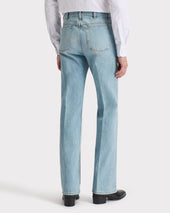Jean Vas En Denim De Coton Bleu D Lav