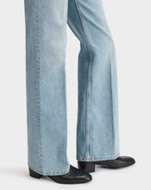 Jean Vas En Denim De Coton Bleu D Lav