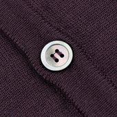 Merino Wool Sleeveless Cardigan Eggplant