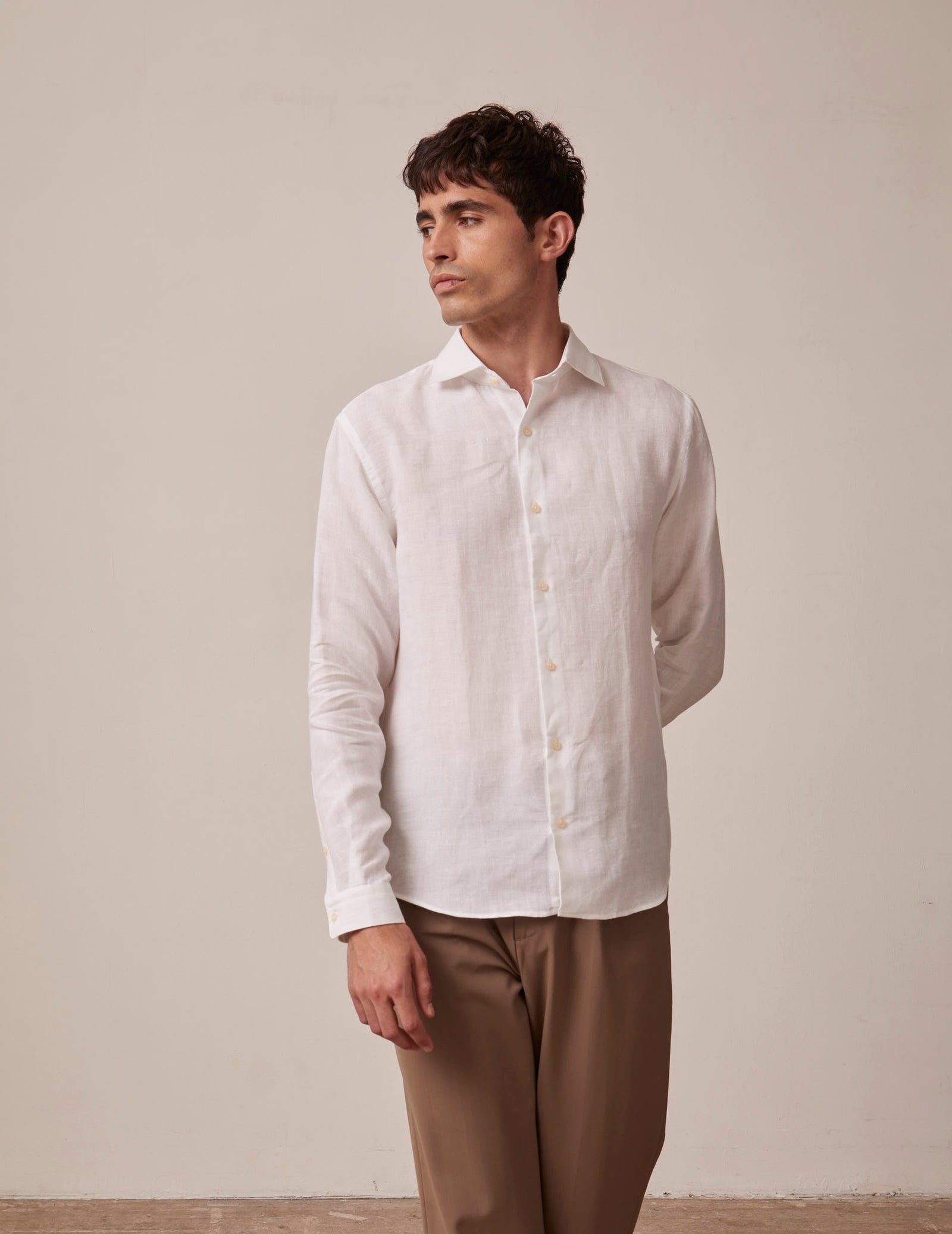 Chemise Aristote En Lin Blanc