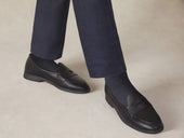 Stride Penny Loafers In Moorland Calf With Dark Sole