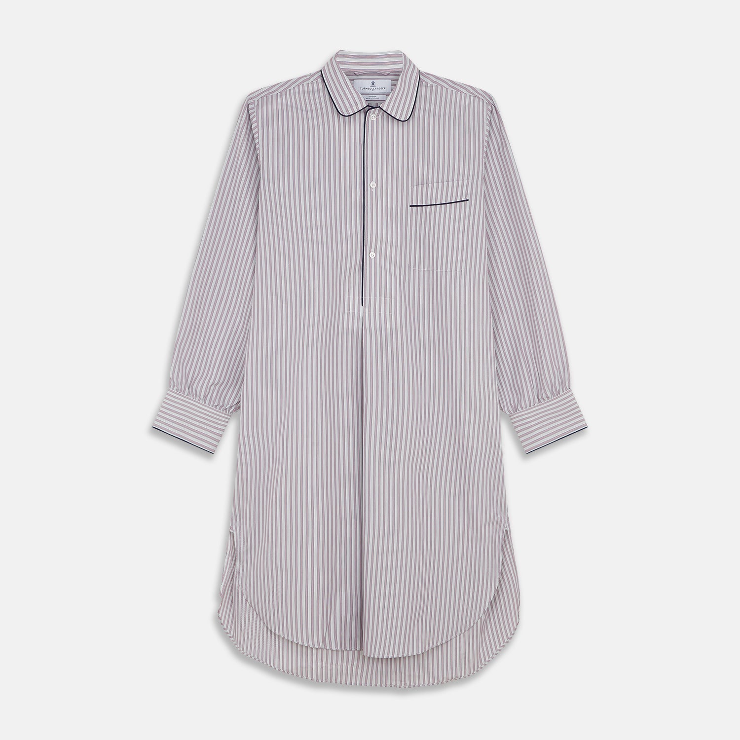 Red And Blue Multi Stripe Cotton Sussex Nightshirt