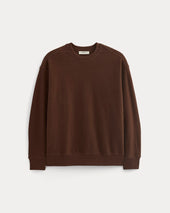 Twill Terry Jacquard Crew Sweatshirt | Dark Mahogany