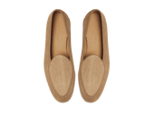Stride Loafers In Glove Suede And Raffia With Natural Sole