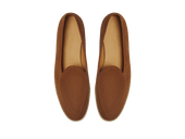 Stride Loafers In Cork Brown Glove Suede With Natural Sole