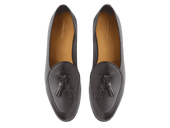 Sagan Rubber Tassel Loafers In Dark Brown Drape Calf