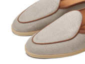 Stride Mule Loafers In Vachette Linen With Natural Sole