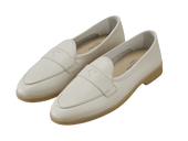 Stride Penny Loafers in Blanc Casse Milled Calf