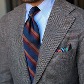 Repp Stripe Silk Tie Burgundy