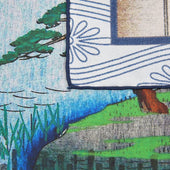 Ukiyo E Silk Pocket Square Nagare 40x40cm