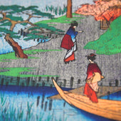 Ukiyo E Silk Pocket Square Nagare 40x40cm