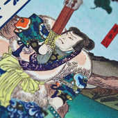 Ukiyo E Silk Pocket Square Kari 40x40cm