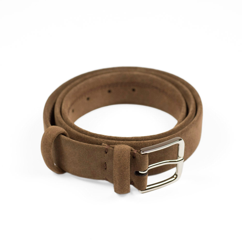 Light Brown Suede Tubo Tubular Dress Belt