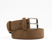 Light Brown Suede Tubo Tubular Dress Belt