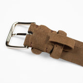 Light Brown Suede Tubo Tubular Dress Belt