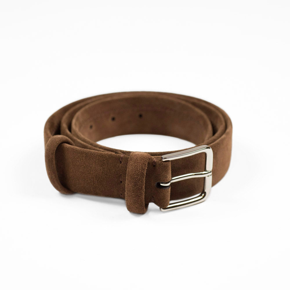 Brown Suede Tubo Tubular Dress Belt