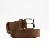 Brown Suede Tubo Tubular Dress Belt