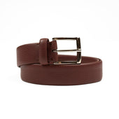 Terra Cotta Brown Soft Calf Tubo Tubular Dress Belt