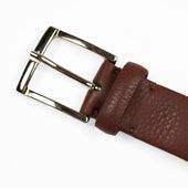 Terra Cotta Brown Soft Calf Tubo Tubular Dress Belt