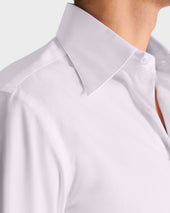 Chemise Col Large En Popeline De Coton Blanche
