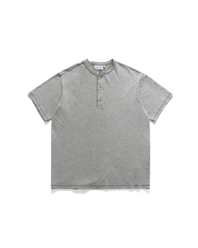 HENLEY NECK T-SHIRTS / MELANGE GREY