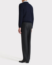 Pull Col V En Laine M Rinos Bleu Marine