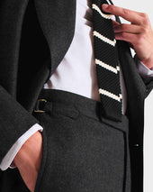 Costume Droit En Flanelle De Laine Anthracite
