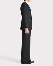 Costume Droit En Flanelle De Laine Anthracite